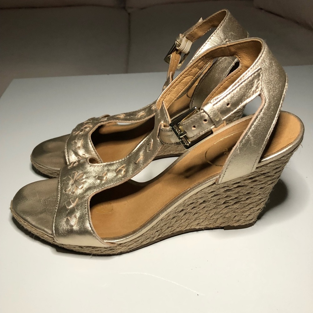 Jack Rogers Gold Rope Wedges - 7